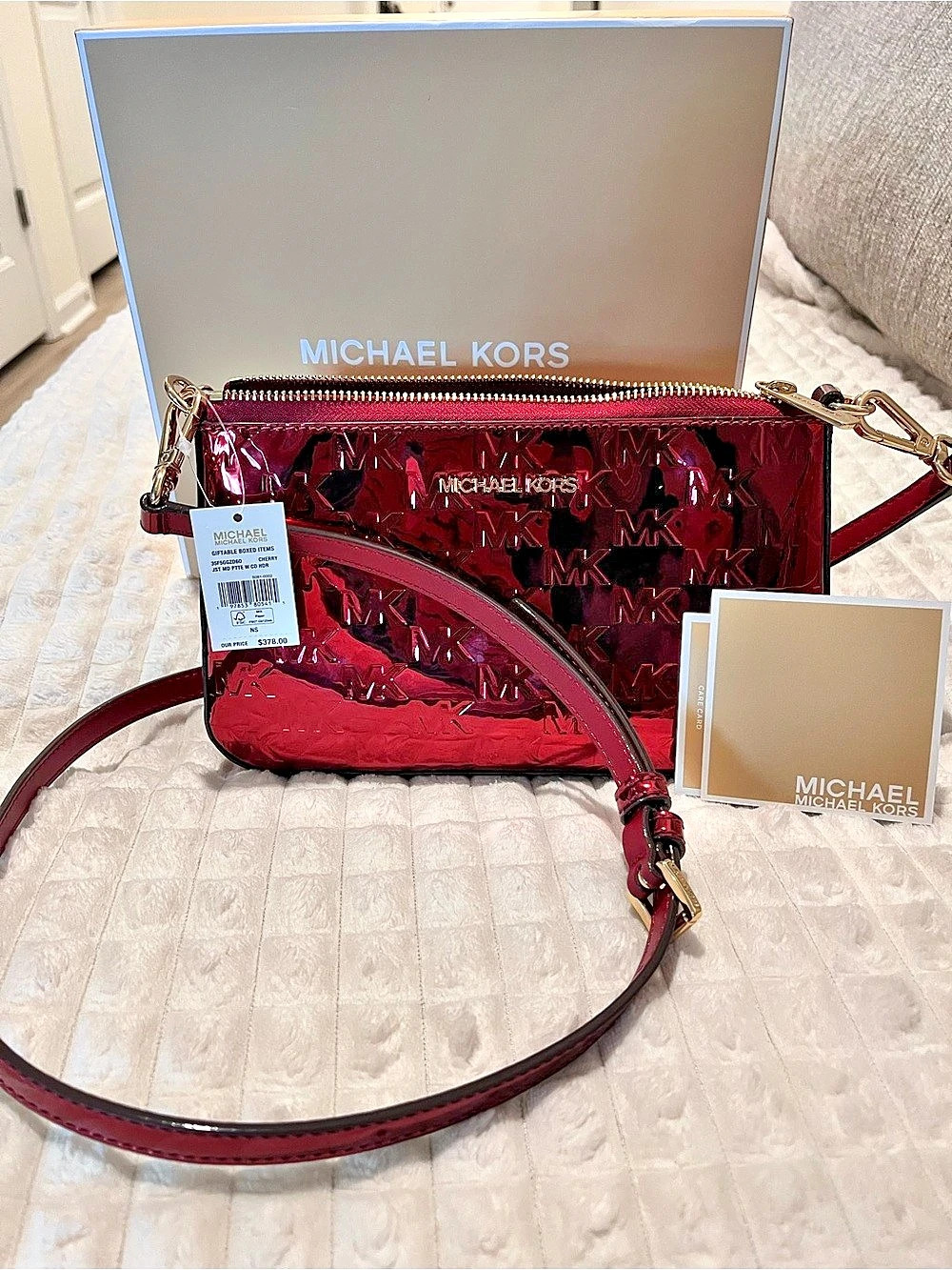 Michael Kors Jet Set Medium Crossbody Bag Red NWT